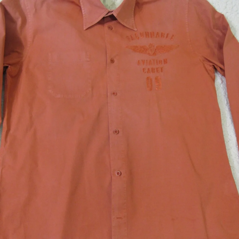 Faconnable Aviation Cadet Cotton Orange‎ Button Up Shirt